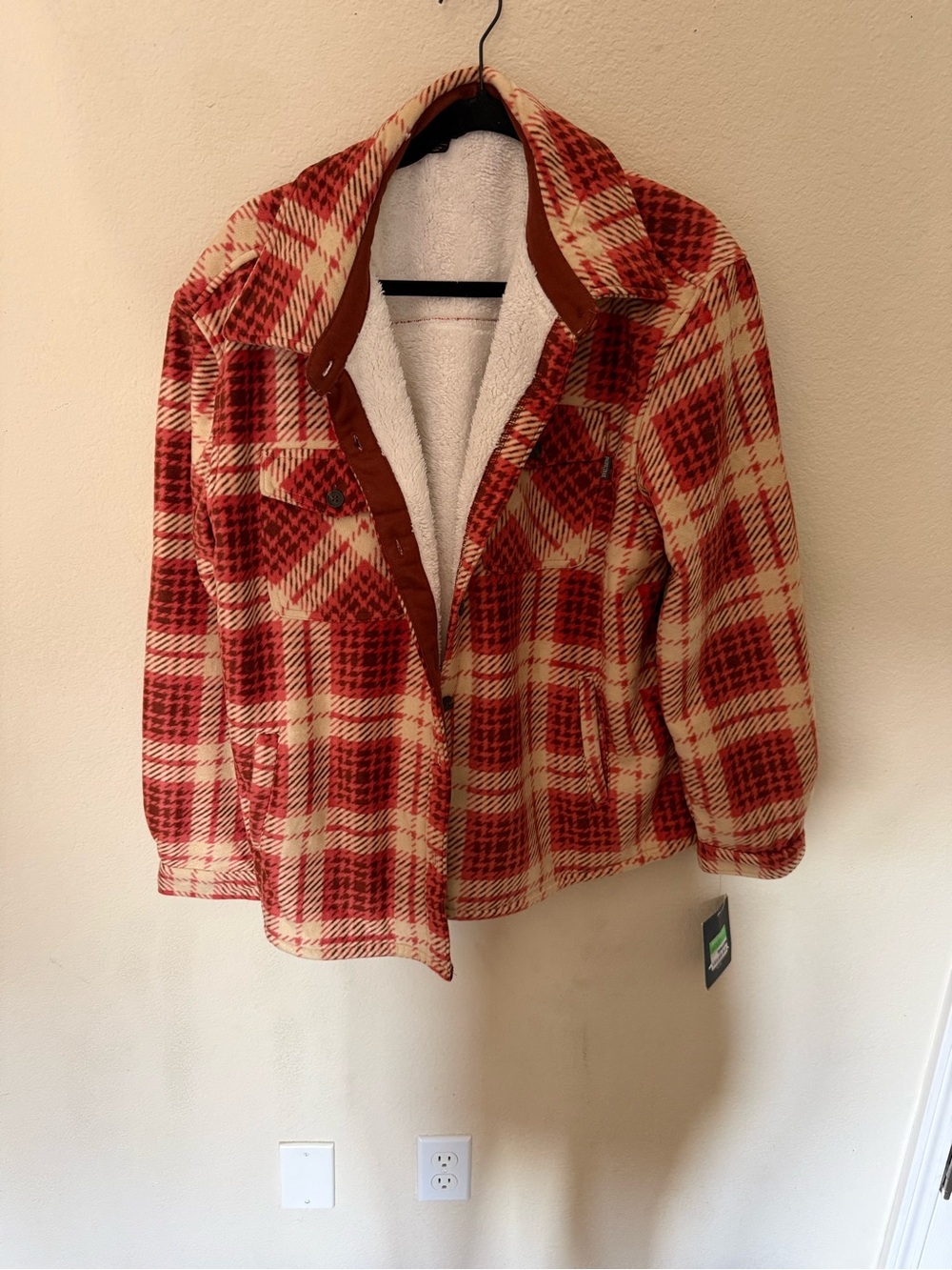 Women’s Red Plaid Sherpa-Lined Jacket